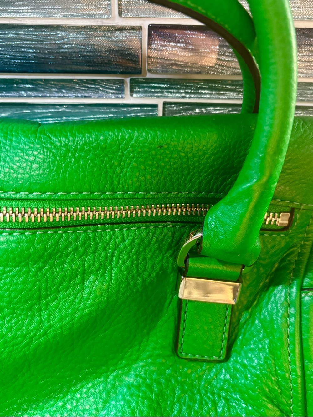 Limited edition Michael Kors Kelly Green leather selma handbag with tassel zip! - Picture 6 of 12
